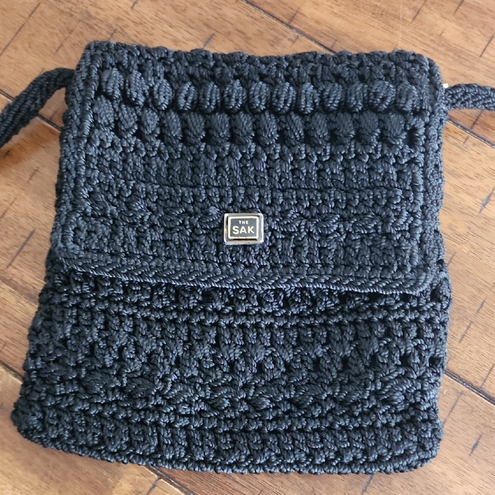 The Sak Black Knit Crossbody Bag
